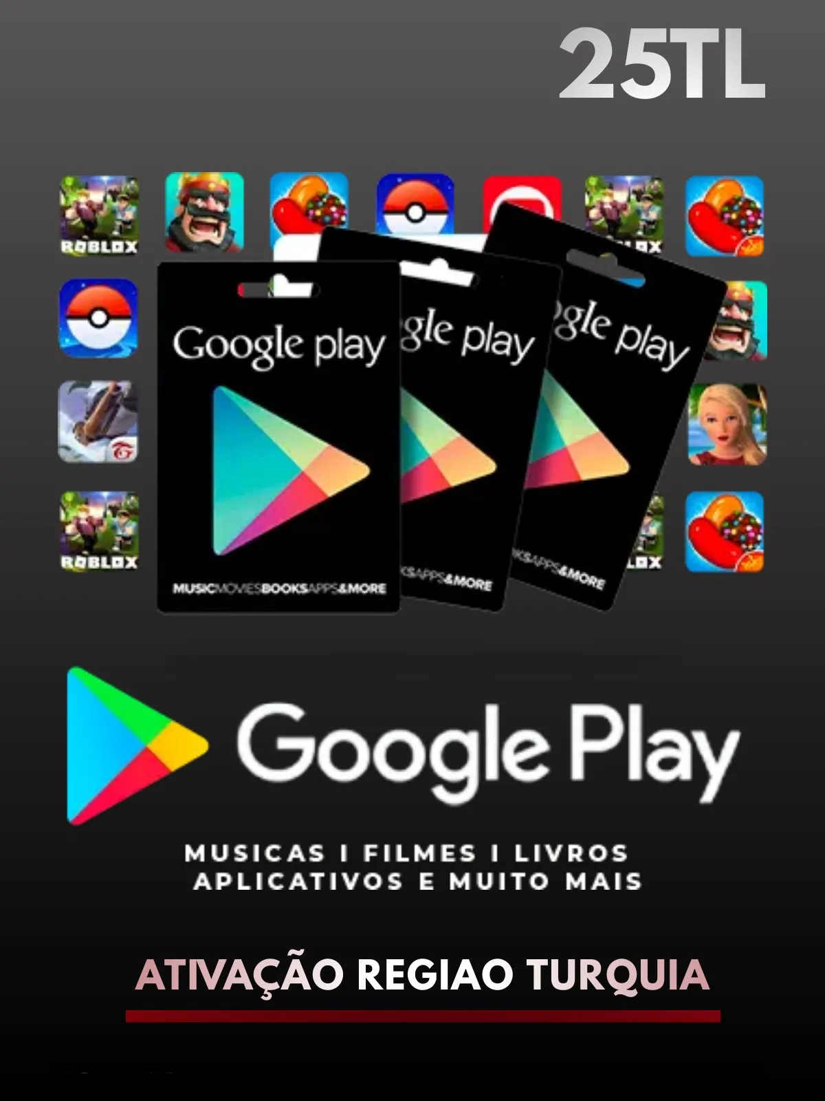 Cartao Google Play Brasil R$30 - HITKILL GAMES